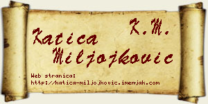 Katica Miljojković vizit kartica